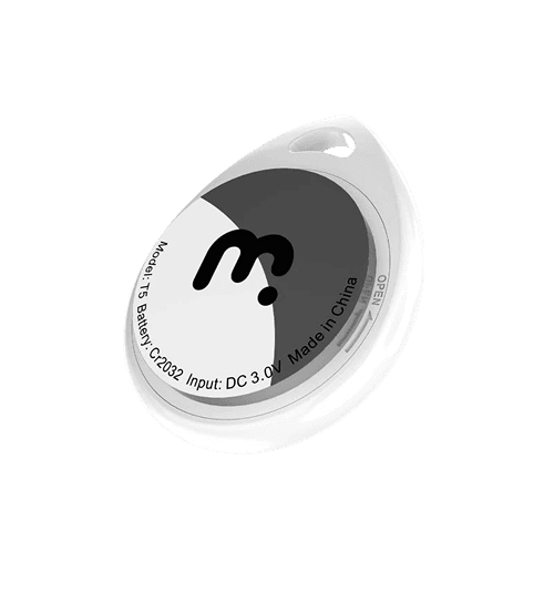 A round MyBat item tracker showing its battery specification