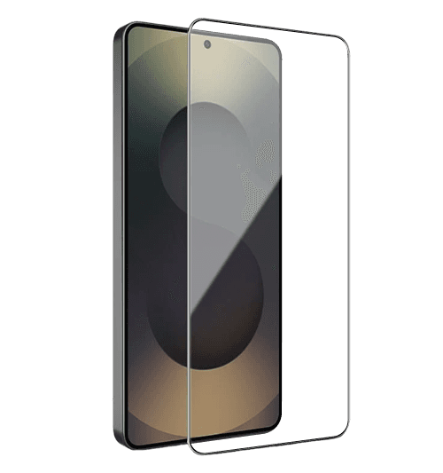 A tempered-glass screen protector lifting away from a phone display